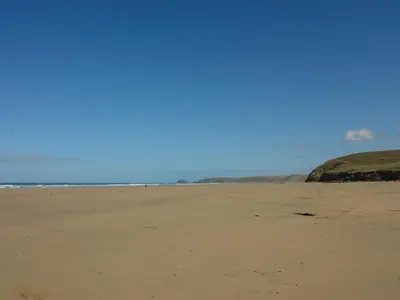 a view of a beach with a blue sky at Skylarks! in St. Agnes