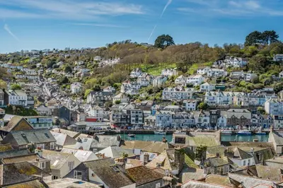 a view of a town with houses and a harbor at 1 Bed in Looe oc-s29019 in Looe