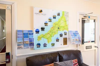 a map of the united kingdom on a wall at Best Western Fowey Valley in Lostwithiel