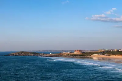 a view of the shoreline of a beach at 3 Waves in Newquay