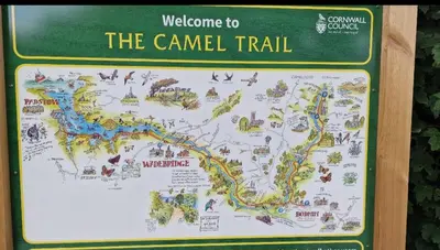 a sign for the canandal trail with a map at Wadebridge, 14 St Matthews Hill in Wadebridge