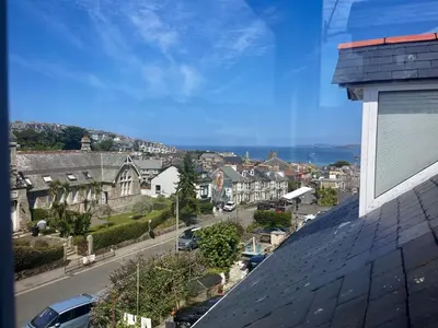 a view of a city from a roof at St Ives Bubblegum Cottage in St Ives