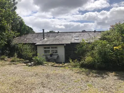 a small house in the middle of a yard at Wisteria Cottage in Truro