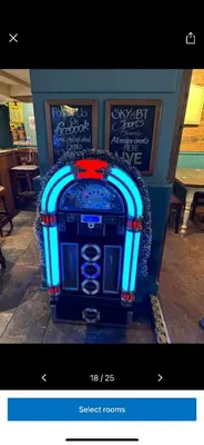 a picture of a blue object with lights on it at Kings head in Chacewater