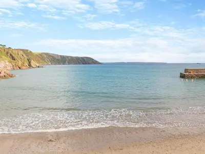 a view of the ocean with a sandy beach at 3 Bed in St. Austell oc-95623 in Gorran Haven