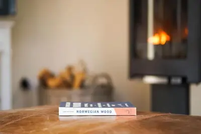 a book sitting on top of a table at Upper Trowan in St Ives