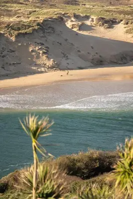 a beach with a body of water and a beach at Spacious Flat Sea Views & Private Parking Fistral in Newquay