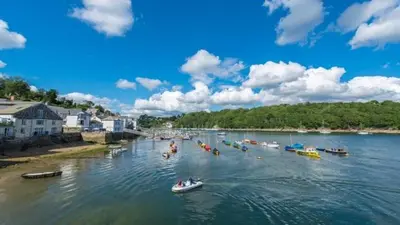 a group of boats in the water on a river at 2 Bed in Tywardreath oc-a30310 in Tywardreath