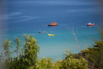 a group of boats in a large body of water at Captain's Rest in St Ives