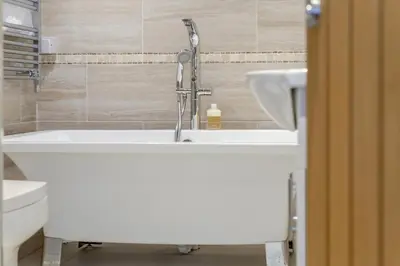 a bathroom with a sink and a toilet at 2 Bed in Fowey oc-r30265 in Fowey