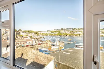 a view from a window of a marina at 3 Bed in Polruan oc-g30535 in Fowey