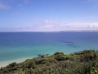 a view of the ocean from the top of a hill at Rivendell Guest House in St Ives