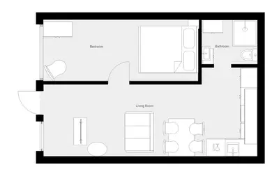a floor plan of a house at 6 Lower Talland Apartments in St Ives