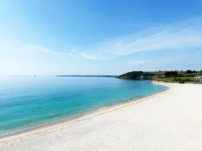 a view of a beach with the blue water at Harbour sea views in town centre - 3 Headland View in Falmouth