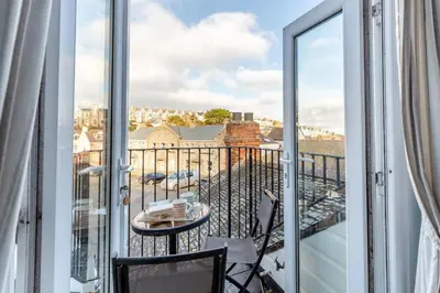 a balcony with a view of a city at 3 Bed in St. Ives oc-c30654 in St Ives