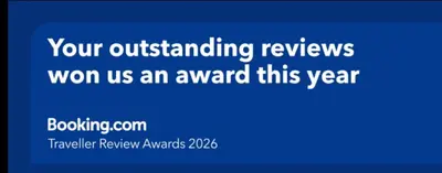 a blue screen with the words your outstanding reviewers won us an award this year at 11 longstone house St ives carbis bay in Carbis Bay