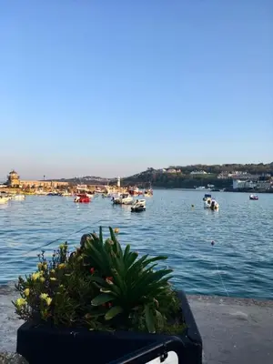 a view of a harbor with boats in the water at Ideally located cottage in Downalong St Ives in St Ives