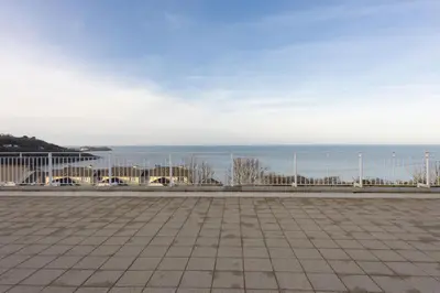 a view of the ocean from the patio at Bay View, Compass Point, Sea Views, Free Parking and WiFi in Carbis Bay