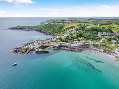 an aerial view of a small island in the water at 3 Bed in Coverack oc-b31082 in Coverack