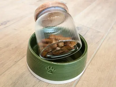 a container with food inside of it on a table at The Cabin at Ropewalk in St. Agnes