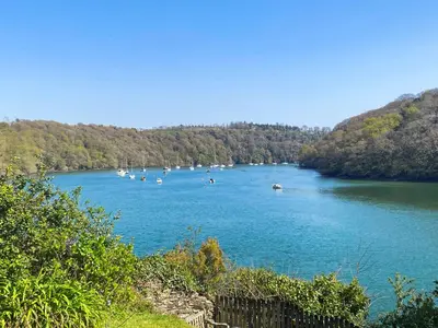 a large river with boats in the water at Riverside in Truro