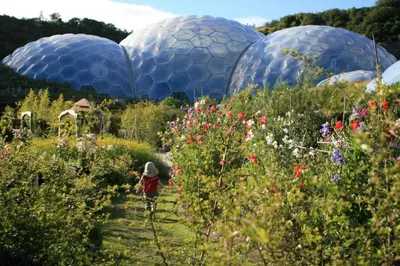 a person riding a bike through a garden with domes at 2 Bed in Pensilva oc-z31812 in Middlehill