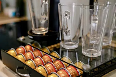 a tray filled with glasses and a tray ofadedadedadedadedadedadedaded at 1 Bed in Fowey oc-m27634 in Fowey