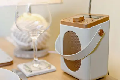 a toaster sitting on a table next to a wine glass at 1 Bed in Fowey oc-m27634 in Fowey