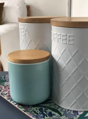two coffee cups sitting on a table at Stylish Room Close to Beaches in Falmouth