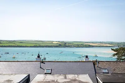 a view of a body of water with boats in it at 17 Slipway in Padstow