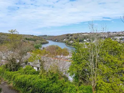 a view of a river from a hill at Denzell in Looe