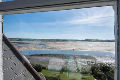 a view of a river from a window at 5 The Terrace in Padstow