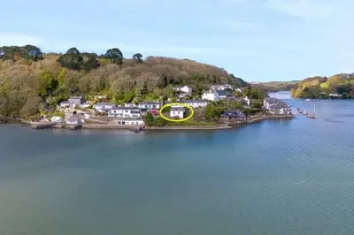 an island in the middle of a large body of water at The Old Chapel in Saint Clement