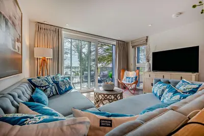 a living room with a couch and a television at 2 Bed in Padstow oc-h29015 in Padstow