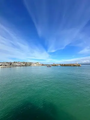 a view of a large body of water at MINSTER DREAMS - A perfect seaside retreat for couples near Porthminster beach in St Ives