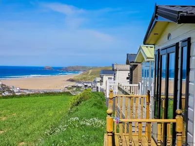 a row of houses with a view of the beach at Serenity in Truro