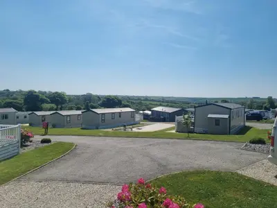 arial view of a residential neighbourhood with houses at Rural Retreat Chy Kensa a Hot Tub Haven in Grampound
