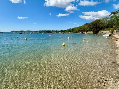 a group of people in the water at a beach at The Studio in Truro