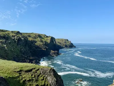 a view of the ocean from a cliff at Glendale in Port Isaac