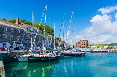 a group of boats are docked in a harbor at Seabreeze Cottage in Padstow