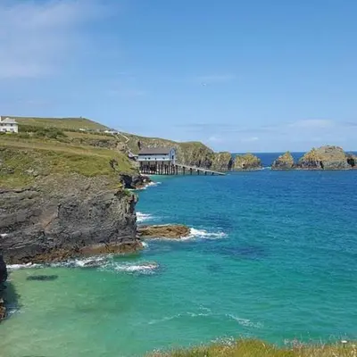 a view of a body of water with a pier at Seabreeze Cottage in Padstow