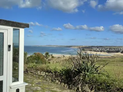 a view of the ocean from a house at 2 The Links in St Ives