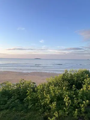 a view of the ocean from the beach at Headlands- Stylish Oceanfront Property on Harlyn Bay in Padstow