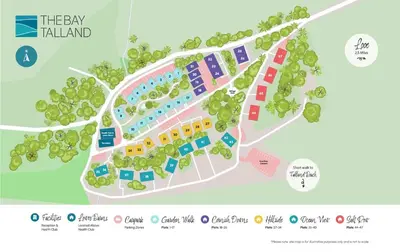 a map of the bay island resort and spa at House 21 in Looe