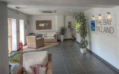 a large living room with couches and plants in it at House 31 in Looe