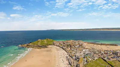 an aerial view of a beach and the ocean at 4 Bed in St. Ives oc-c28788 in St Ives