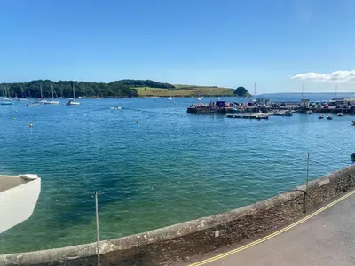 a view of a harbor with boats in the water at The Watch House in Saint Mawes