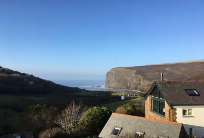 a view of the ocean from a house at Lower Hillcott in Bude