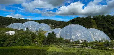 a group of glass domes in a field at Single room, close to beaches and Eden Project in Tywardreath