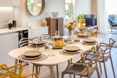 a dining room with a table and chairs at 3 Bed in Padstow oc-w28313 in St Merryn
